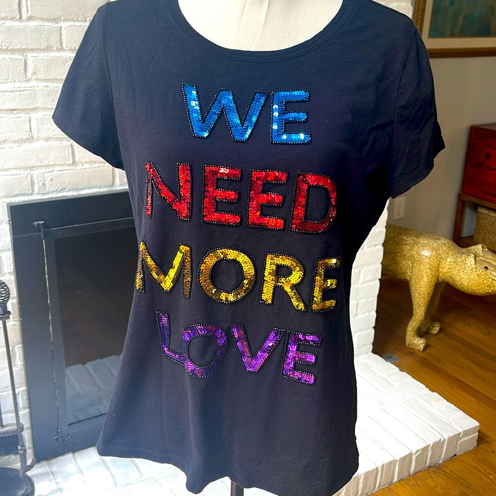 WE NEED MORE LOVE graphic t shirt | DESIGNER T-SHIRT | LBGTQ | Political